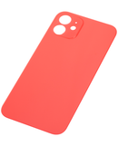 BLACK Back Glass Compatible For iPhone 12 (No Logo / Large Camera Hole) (Red)
