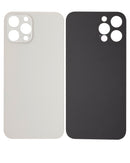 Back Glass Compatible For iPhone 12 Pro Max (No Logo / Large Camera Hole) (Silver)