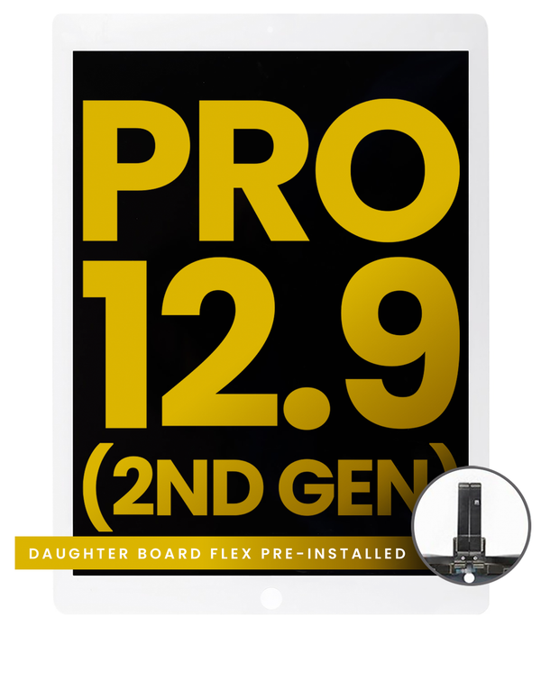 LCD Assembly With Digitizer & Daughter Board Flex Pre-Installed Compatible For iPad Pro 12.9" (2nd Gen / 2017) (Aftermarket)(White)