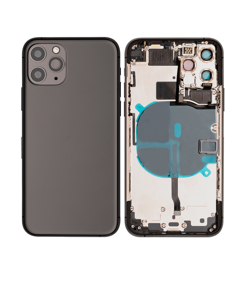 Back Housing W/ Small Components Pre-Installed Compatible For iPhone 11 Pro (Space Grey)