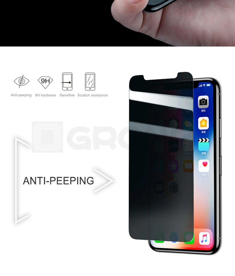 Privacy Tempered Glass Compatible For iPhone X | iPhone XS | iPhone 11 Pro ( 2 Pack in Retail Pack )
