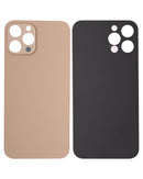 Back Glass Compatible For iPhone 12 Pro Max (No Logo / Large Camera Hole) (Gold)