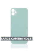 Back Glass Compatible For iPhone 11 (No Logo / Large Camera Hole) (Green)