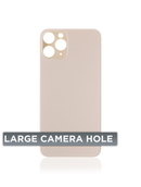 Back Glass Compatible For iPhone 11 Pro (No Logo / Large Camera Hole) (Gold)