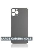 Back Glass Compatible For iPhone 11 Pro (No Logo / Large Camera Hole) (Space Grey)