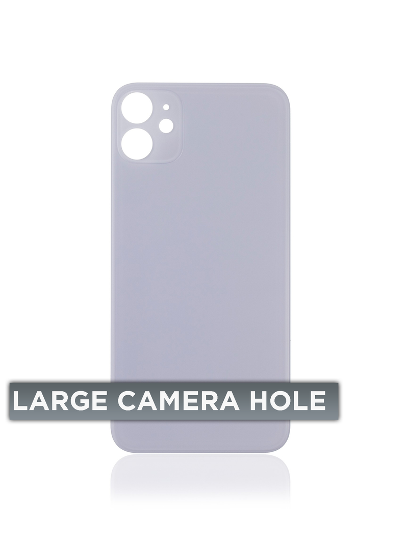 Back Glass Compatible For iPhone 11 (No Logo / Large Camera Hole) (Purple)