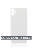 Back Glass Compatible For iPhone 11 (No Logo / Large Camera Hole) (White)