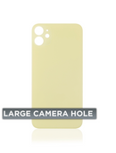 Back Glass Compatible For iPhone 11 (No Logo / Large Camera Hole) (Yellow)