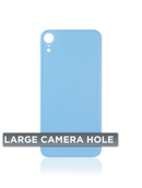 Back Glass Compatible For iPhone XR (No Logo / Large Camera Hole) (Blue)