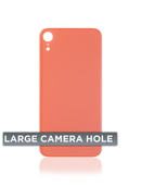 Back Glass Compatible For iPhone XR (No Logo / Large Camera Hole) (Coral)