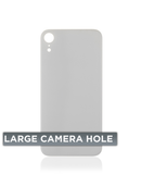 Back Glass Compatible For iPhone XR (No Logo / Large Camera Hole) (Silver)