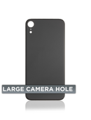 Back Glass Compatible For iPhone XR (No Logo / Large Camera Hole) (Space Grey)