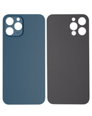 Back Glass Compatible For iPhone 12 Pro Max (No Logo / Large Camera Hole) (Pacific Blue)