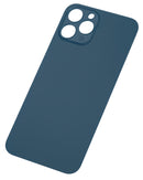 Back Glass Compatible For iPhone 12 Pro Max (No Logo / Large Camera Hole) (Pacific Blue)
