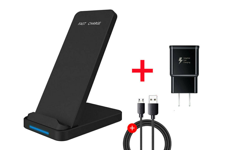 LED Qi Wireless Charger Fast Charge Pad For iPhone XS Max X XR 12 11 Pro Samsung
