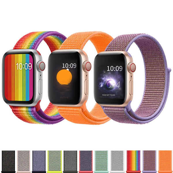 Woven Nylon Band For Apple Watch Sport Loop iWatch Series 4/3/2/1 38/42/40/44mm